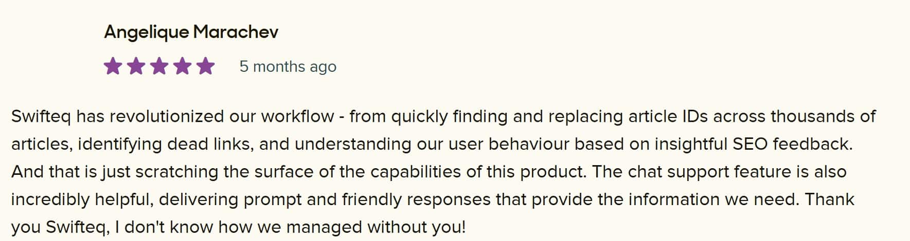 Zendesk Marketplace review by Angelique