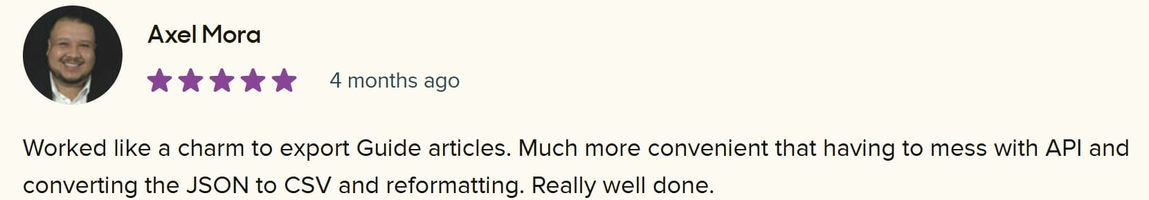 Zendesk Marketplace review by Axel