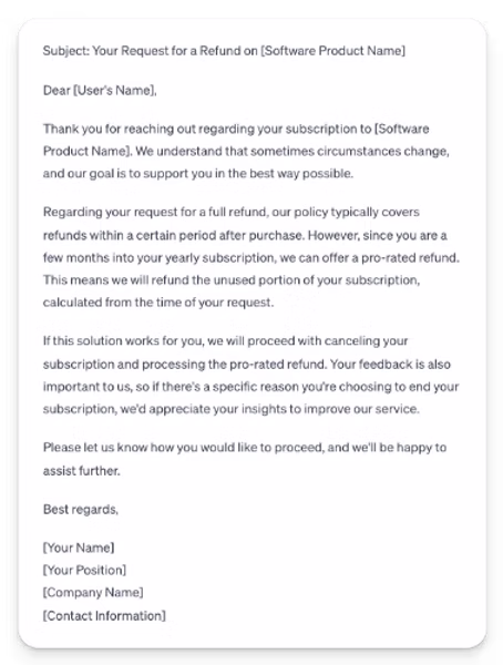 ChatGPT response to common customer support scenarios