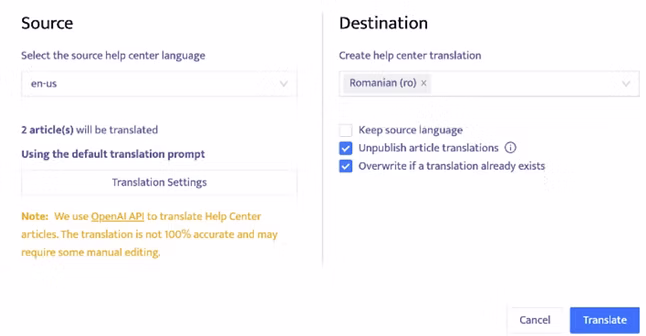 Help Center Manager - keep initial formatting