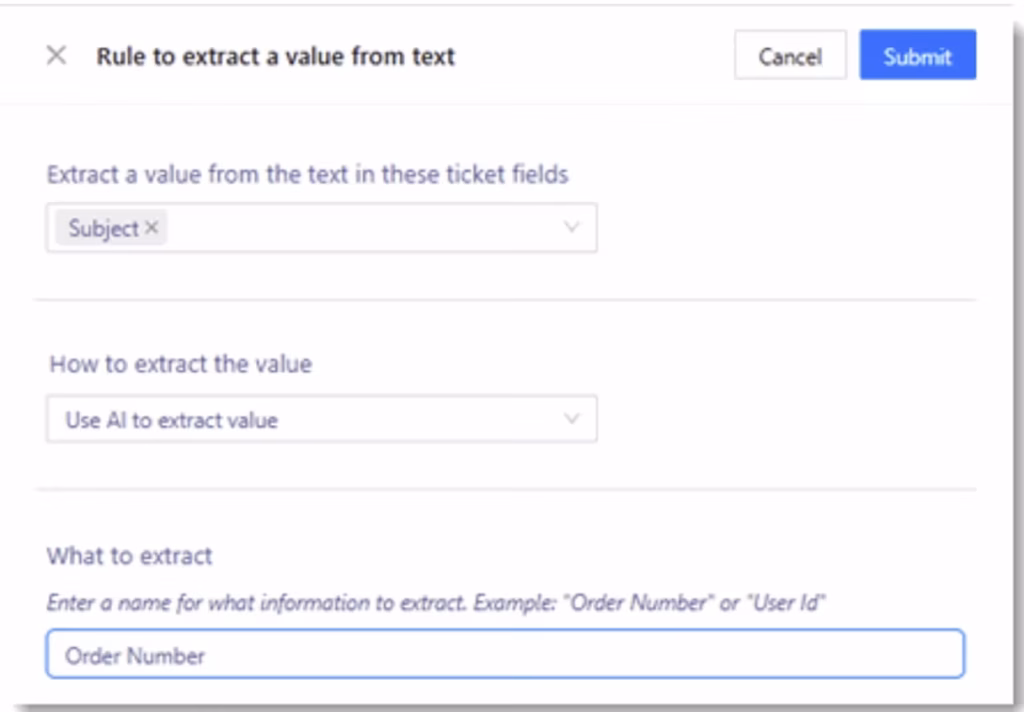 Rule to extract value