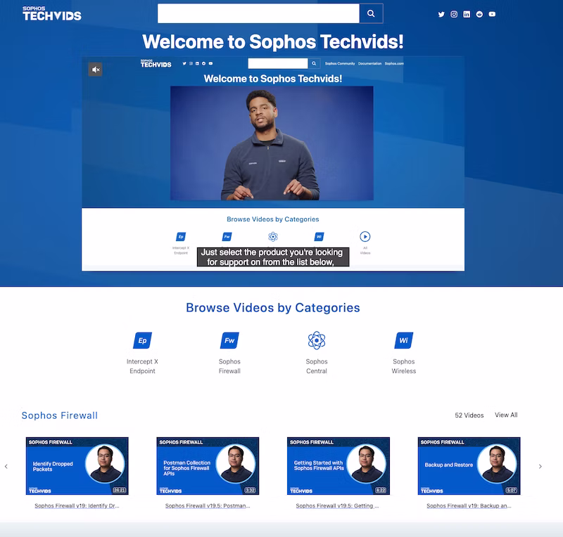 Sophos knowledge base video library