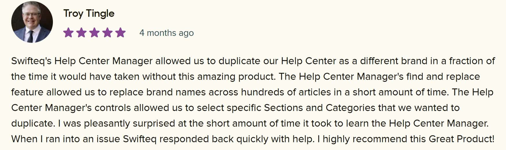Zendesk Marketplace review by Troy