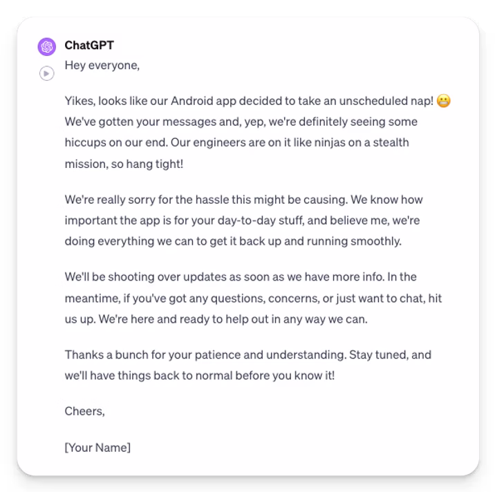 Use ChatGPT for customer service