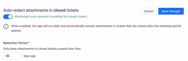 auto-remove attachments in closed Zendesk tickets