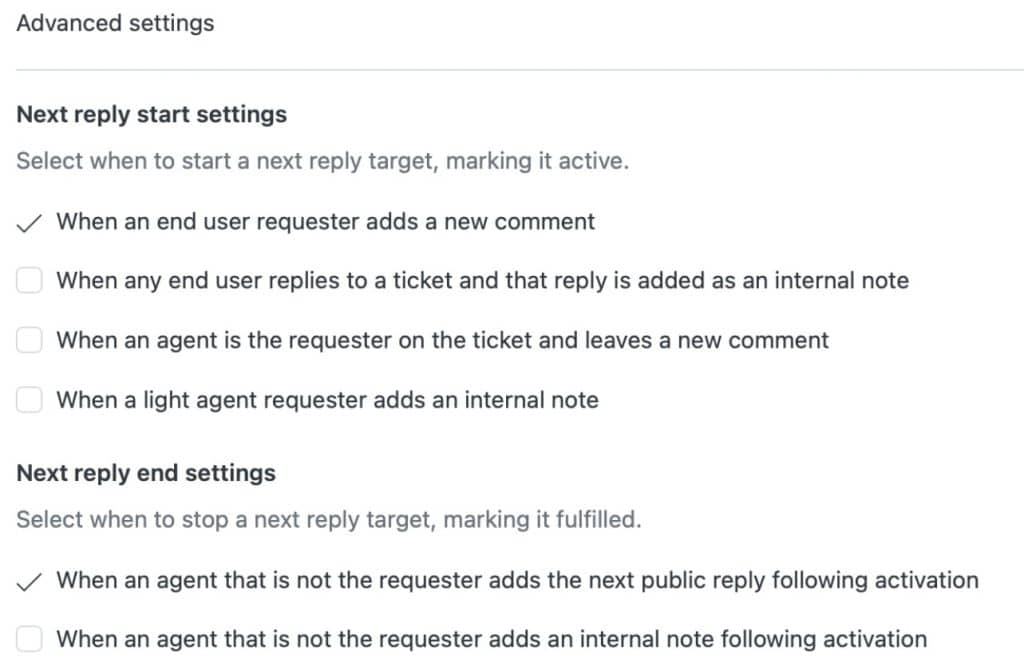 Advanced settings
