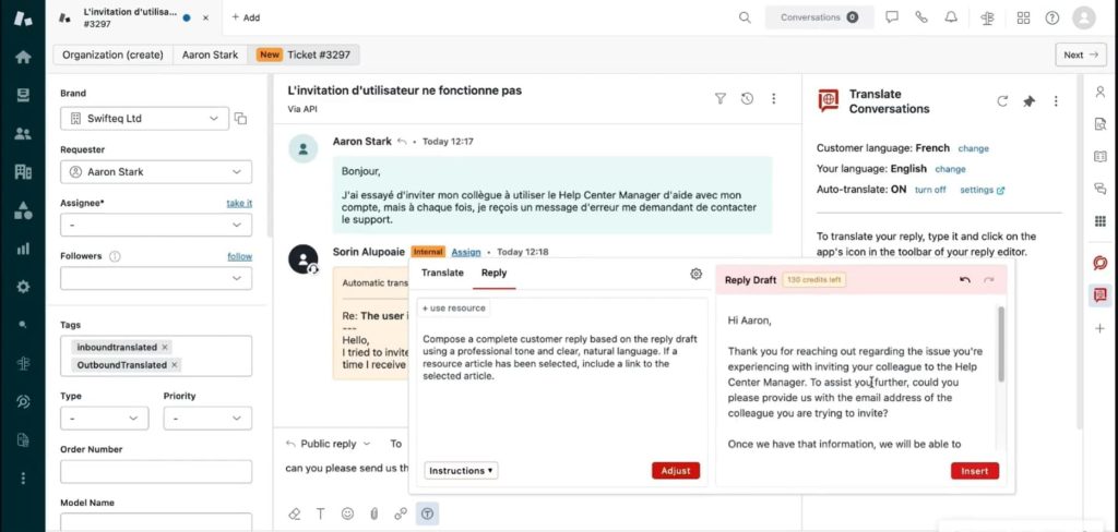 AI reply feature - Translate Conversations