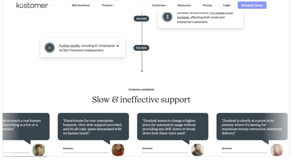 Zendesk vs Kustomer Ineffective support
