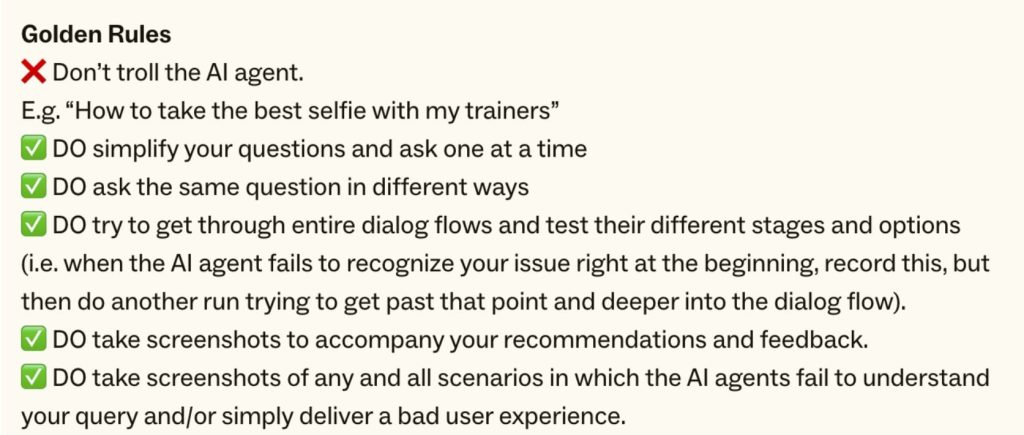 Zendesk AI chatbot testing rules