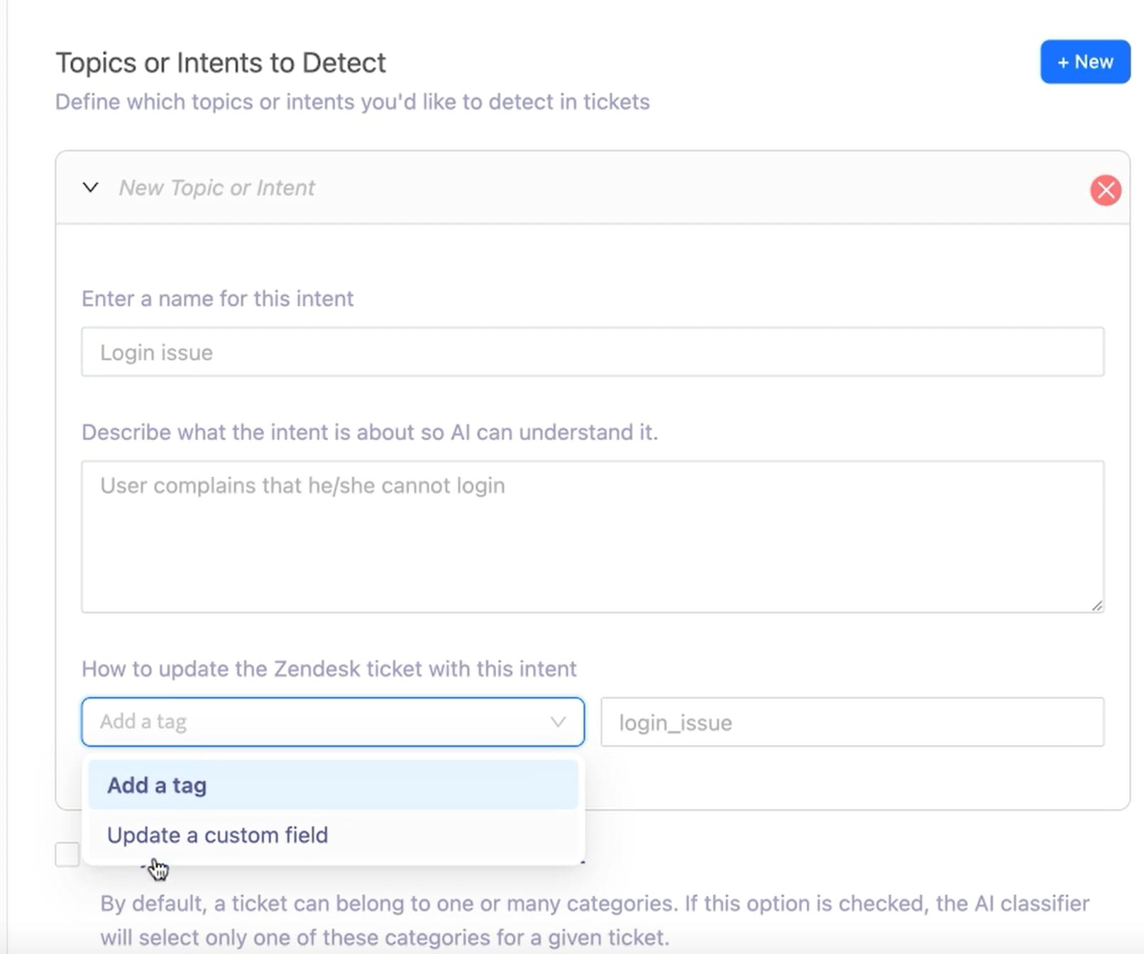 Customizable Intents & Topics